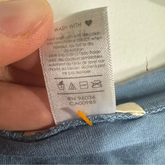 Eberjey Gisele Slouchy Modal Top Blue Drawstring Hem Soft Lounge XS - Picture 3 of 5